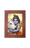 Lord Krishna Photo Frame Religious Wall & Table Decor Frame | Lord Krishna Spiritual Photo Frame For Home, Temple & Office | Decorative Hindu God & Goddess Frame (Pack Of 1) (F18104)