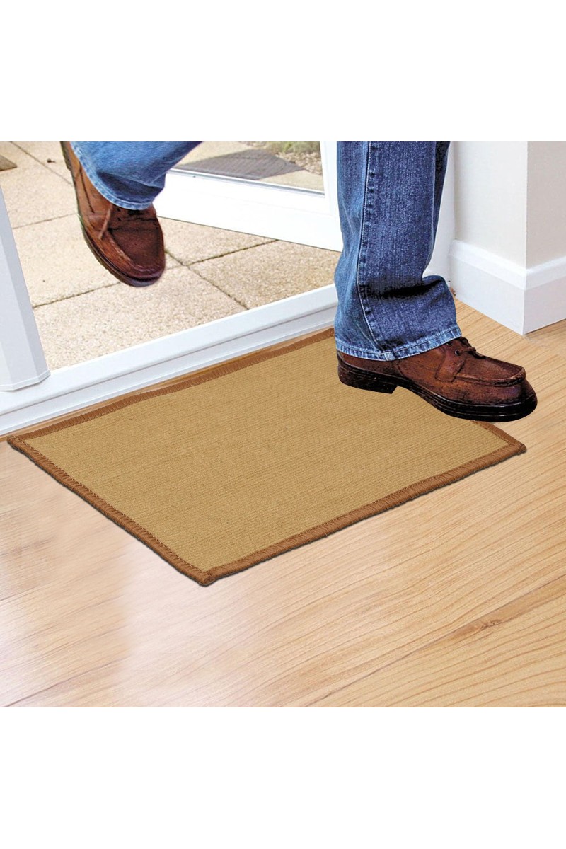 Home Beautiful Beige Polyester Cotton Door Mat