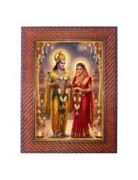 Lord Ram Lord Laxman Photo Frame 19X23 Inch Religious Wall & Table Decor Frame | Lord Ram Lord Laxman Spiritual Photo Frame For Home, Temple & Office | Decorative Hindu God & Goddess Frame (Pack O