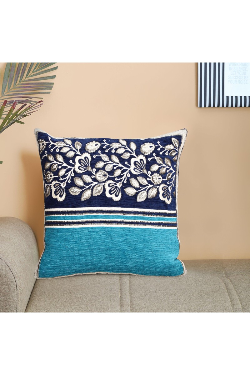 Home Beautiful Blue Polyester Cushion Cover