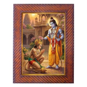 Lord Krishna Photo Frame 21X25 Inch Religious Wall & Table Decor Frame | Lord Krishna Spiritual Photo Frame For Home, Temple & Office | Decorative Hindu God & Goddess Frame (Pack Of 1) (F18179)