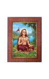 Sri Chaitanya Mahaprabhu Photo Frame Religious Wall & Table Decor Frame | Sri Chaitanya Mahaprabhu Spiritual Photo Frame For Home, Temple & Office | Decorative Hindu God & Goddess Frame