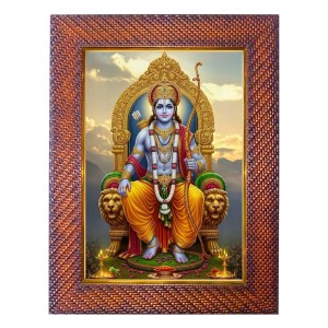 Lord Dattatraya Photo Frame Religious Wall & Table Decor Frame | Lord Dattatraya Spiritual Photo Frame For Home, Temple & Office | Decorative Hindu God & Goddess Frame (Pack Of 1) (F181