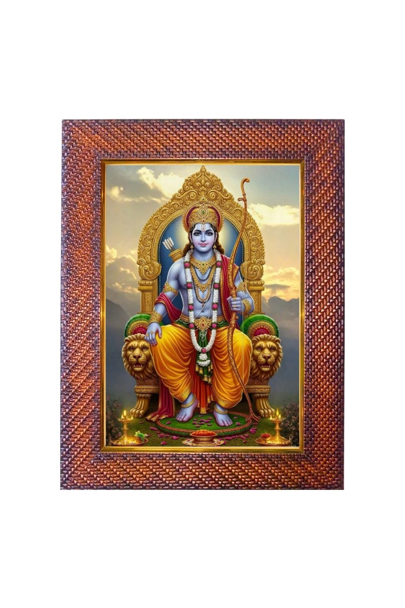 Lord Dattatraya Photo Frame Religious Wall & Table Decor Frame | Lord Dattatraya Spiritual Photo Frame For Home, Temple & Office | Decorative Hindu God & Goddess Frame (Pack Of 1) (F181