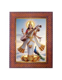 Maa Paravti Lord Ganesha Photo Frame 19X23 Inch Religious Wall & Table Decor Frame | Maa Paravti Lord Ganesha Spiritual Photo Frame For Home, Temple & Office | Decorative Hindu God & Goddess Frame
