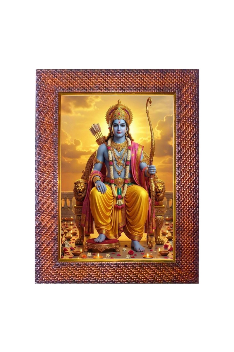 Lord Ram Mata Sita Photo Frame 17X21 Inch Religious Wall & Table Decor Frame | Lord Ram Mata Sita Spiritual Photo Frame For Home, Temple & Office (F18168X17X21)