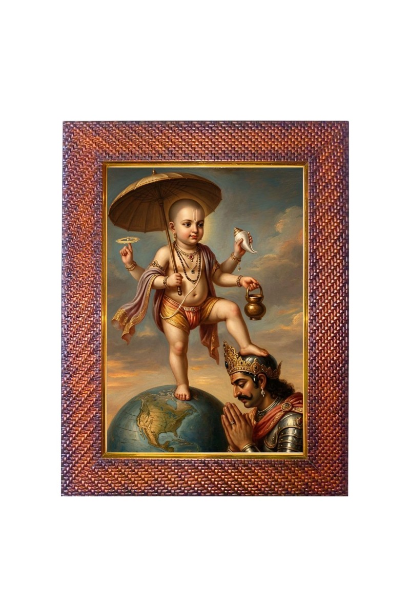 Vamana Avatar Photo Frame 10x14 Inch Religious Wall & Table Decor Frame | Vamana Avatar Spiritual Photo Frame For Home, Temple & Office | Decorative Hindu God & Goddess Frame (Pack Of 1) (F18430)