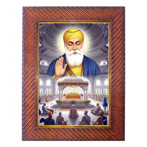 Guru Granth Sahib Ji Photo Frame Religious Wall & Table Decor Frame | Guru Granth Sahib Ji Spiritual Photo Frame For Home, Temple & Office | Decorative Hindu God & Goddess Frame (Pack