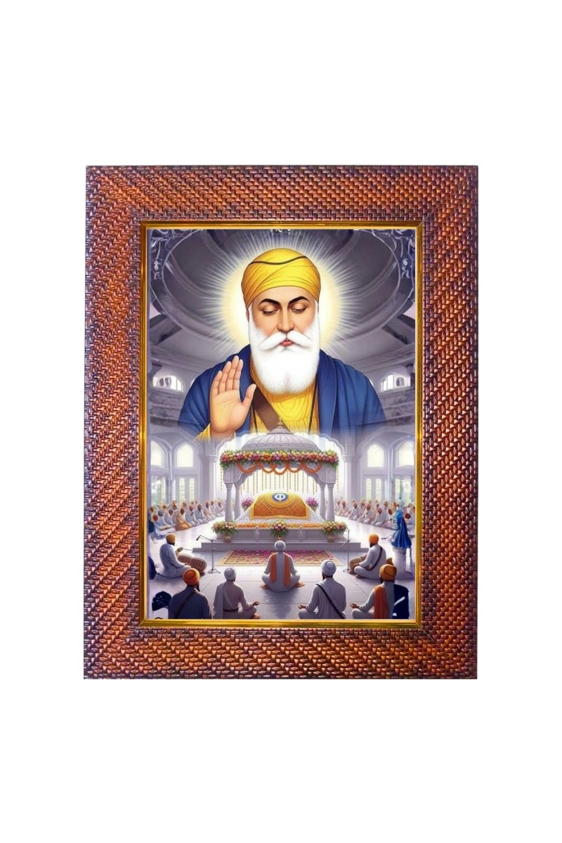 Guru Granth Sahib Ji Photo Frame 13X17 Inch Religious Wall & Table Decor Frame | Guru Granth Sahib Ji Spiritual Photo Frame For Home, Temple & Office | Decorative Hindu God & Goddess Frame (Pack