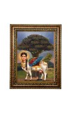 Hi Tech Sales Kamdhenu Cow with Shivling Photo Frame for wall/table, Study & living room, gifts (8 x 10)