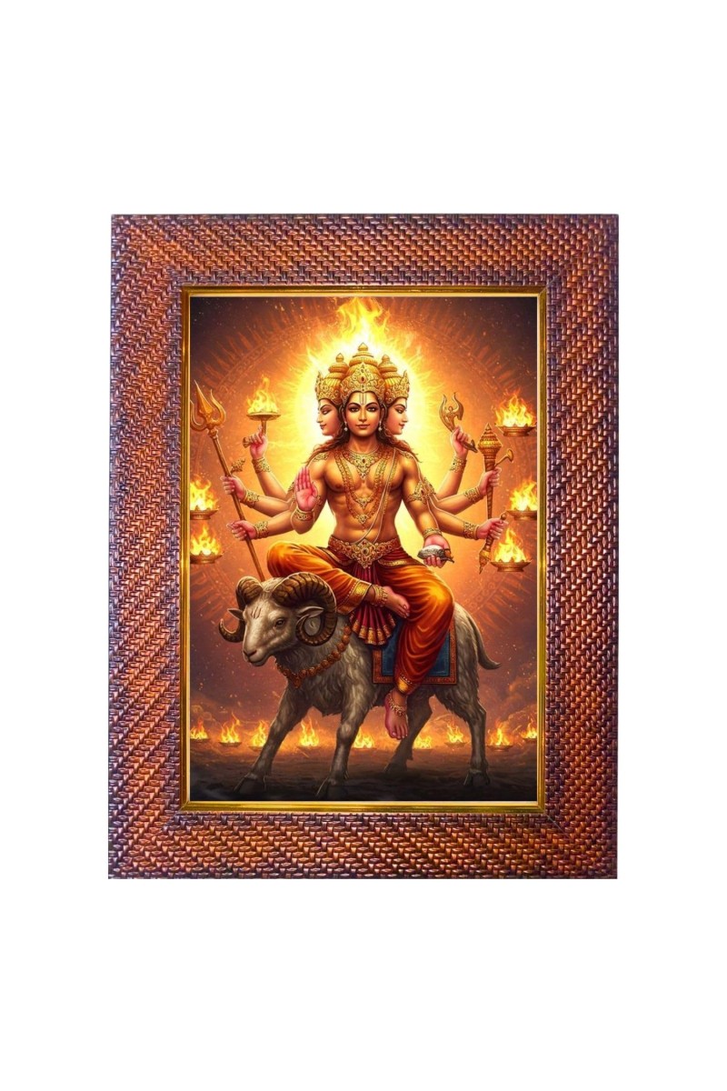 Lord Kubera Photo Frame 17X21 Inch Religious Wall & Table Decor Frame | Lord Kubera Spiritual Photo Frame For Home, Temple & Office | Decorative Hindu God & Goddess Frame (Pack Of 1) (F18363)