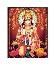 Hi Tech Sales SRI HANUMAN JI Multi colour Wood Laminated Photo Frame for wall/table, Study & living room, gifts,Puja,Divine Décor for Your Home (10x12 Inch)