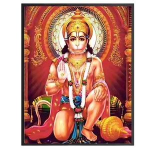 Hi Tech Sales SRI HANUMAN JI Multi colour Wood Laminated Photo Frame for wall/table, Study & living room, gifts,Puja,Divine Décor for Your Home (12x15 Inch)