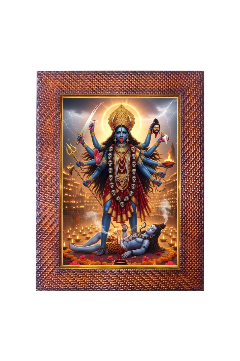 Maa Shyama Devi Photo Frame Religious Wall & Table Decor Frame | Maa Shyama Devi Spiritual Photo Frame For Home, Temple & Office | Decorative Hindu God & Goddess Frame (Pack Of 1) (F183