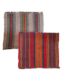 Hitech Sales Handmade Cotton Jute Aasan Mat for Pooja – Traditional Indian Prayer Mats with Multicolor Stripes – Recycled Fabric Woven Floor Mats for Meditation, Temple, or Home Use (2)