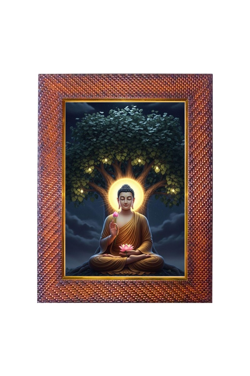 Gautama Budhha Photo Frame 13X17 Inch Religious Wall & Table Decor Frame | Gautama Budhha Spiritual Photo Frame For Home, Temple & Office (F18198X13X17)