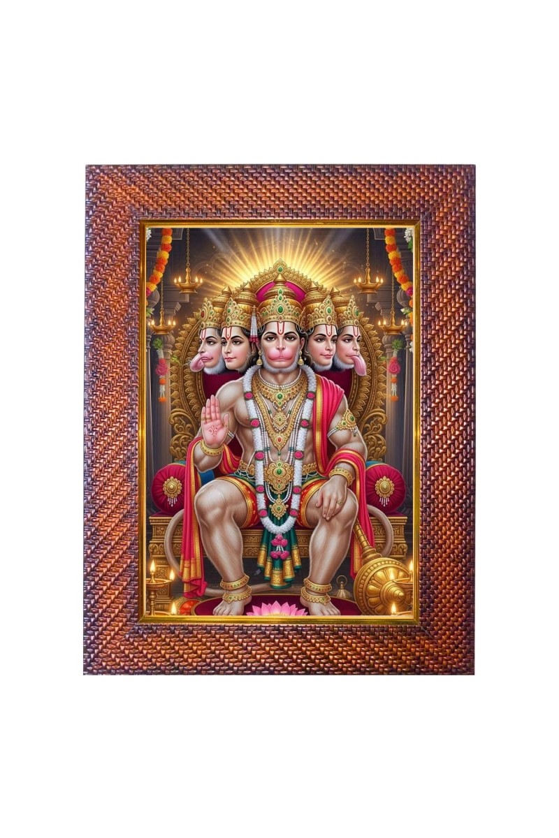 Lord Krishna Photo Frame 15X19 Inch Religious Wall & Table Decor Frame | Lord Krishna Spiritual Photo Frame For Home, Temple & Office | Decorative Hindu God & Goddess Frame (Pack Of 1) (F18094)