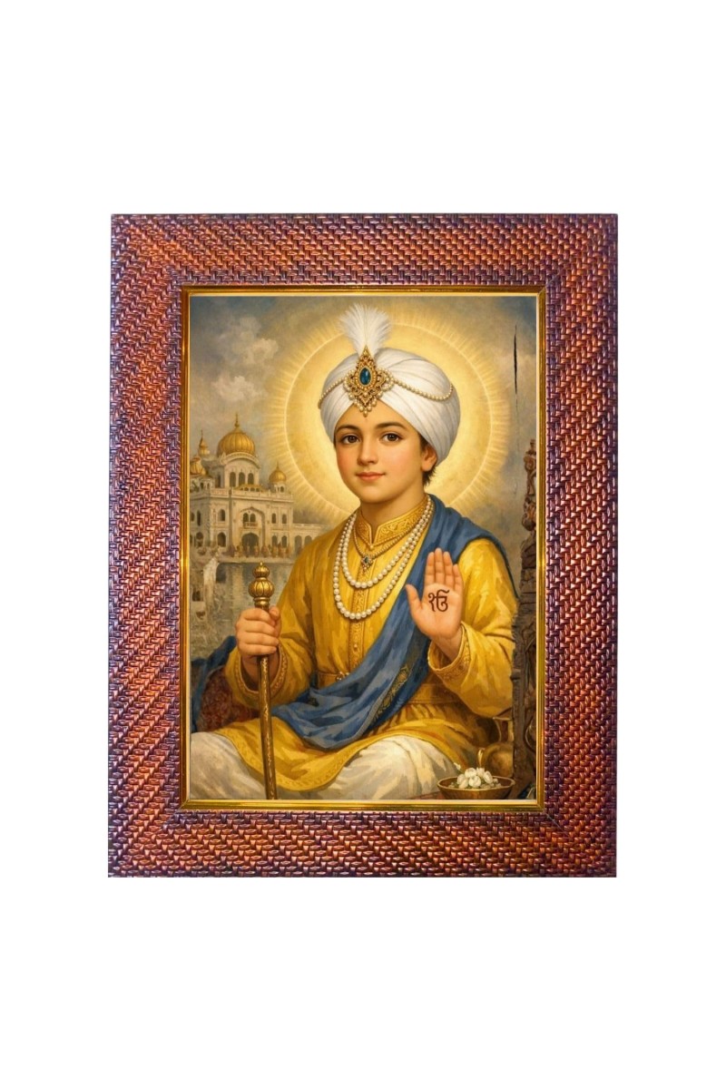 Baba Wadbhag Singh Ji Photo Frame 21X25 Inch Religious Wall & Table Decor Frame | Baba Wadbhag Singh Ji Spiritual Photo Frame For Home, Temple & Office | Decorative Hindu God & Goddess Frame (Pack