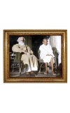Hi Tech Sales Rabindra Nath Tagore With Gandhi ji(Bapu) Laminated Photo Frame for wall/table, Study & living room, gifts (10 x 12 inch)