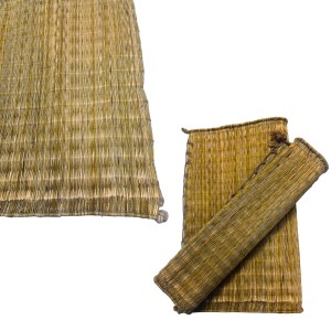 Handmade Grass Aasan Carpet Combo Set of 2 | Traditional Puja & Meditation Mat | Eco-Friendly Foldable Reed Chatai for Prayer, Yoga & Sitting | Durable Floor Mat