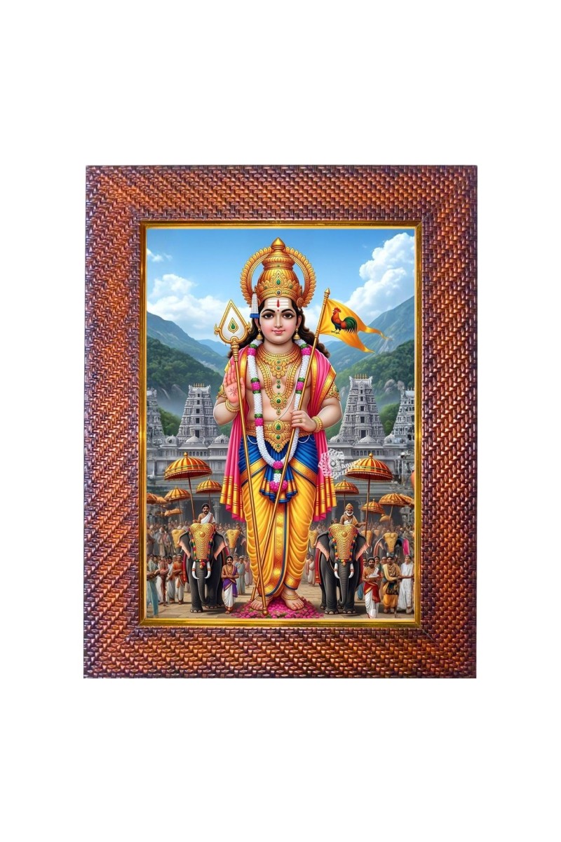 Lord Vishnu Photo Frame Religious Wall & Table Decor Frame | Lord Vishnu Spiritual Photo Frame For Home, Temple & Office | Decorative Hindu God & Goddess Frame (Pack Of 1) (F18376)