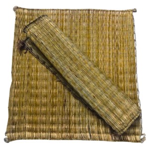 Handmade Grass Aasan Carpet Combo Set of 2 | Traditional Puja & Meditation Mat | Eco-Friendly Foldable Reed Chatai for Prayer, Yoga & Sitting | Durable Floor Mat