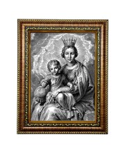 Hitech Sales Little Jesus and His Mother golden photo frame