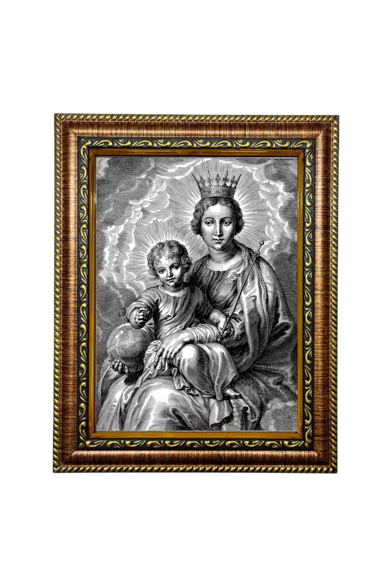 Hitech Sales Little Jesus and His Mother golden photo frame