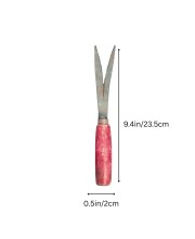 Grubber Tool with Wooden Handle – Heavy Duty Forked Weeder for Removing Weeds, Dandelions & Taproot Plants from Garden Lawn