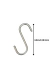 Stainless Steel S Shaped Hooks for Kitchen & Bathroom – Heavy Duty Rust Resistant Hanging Hooks for Utensils, Pots, Clothes & Accessories