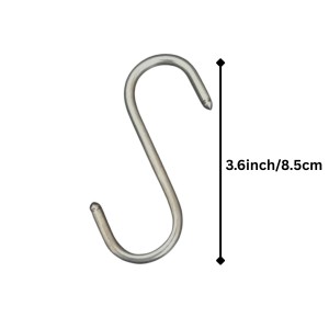 Stainless Steel S Shaped Hooks for Kitchen & Bathroom – Heavy Duty Rust Resistant Hanging Hooks for Utensils, Pots, Clothes & Accessories Stainless Steel S Shaped Hooks for Kitchen & Bathroom – Heavy Duty Rust Resistant Hanging Hooks for Utensils, Pots, Clothes & Accessories