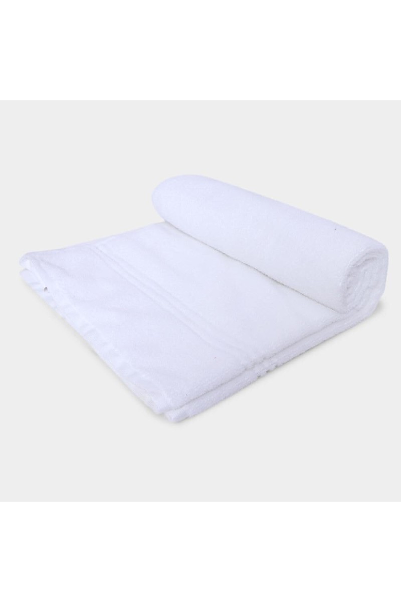 Home Beautiful 250 GSM White Microfiber Bath Towel - (M3272)