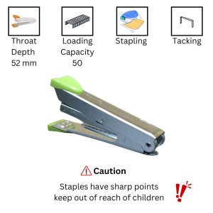 Hi Tech Sales Compact Metal Stapler with Grip Office Stapler for Paperwork and School Supplies