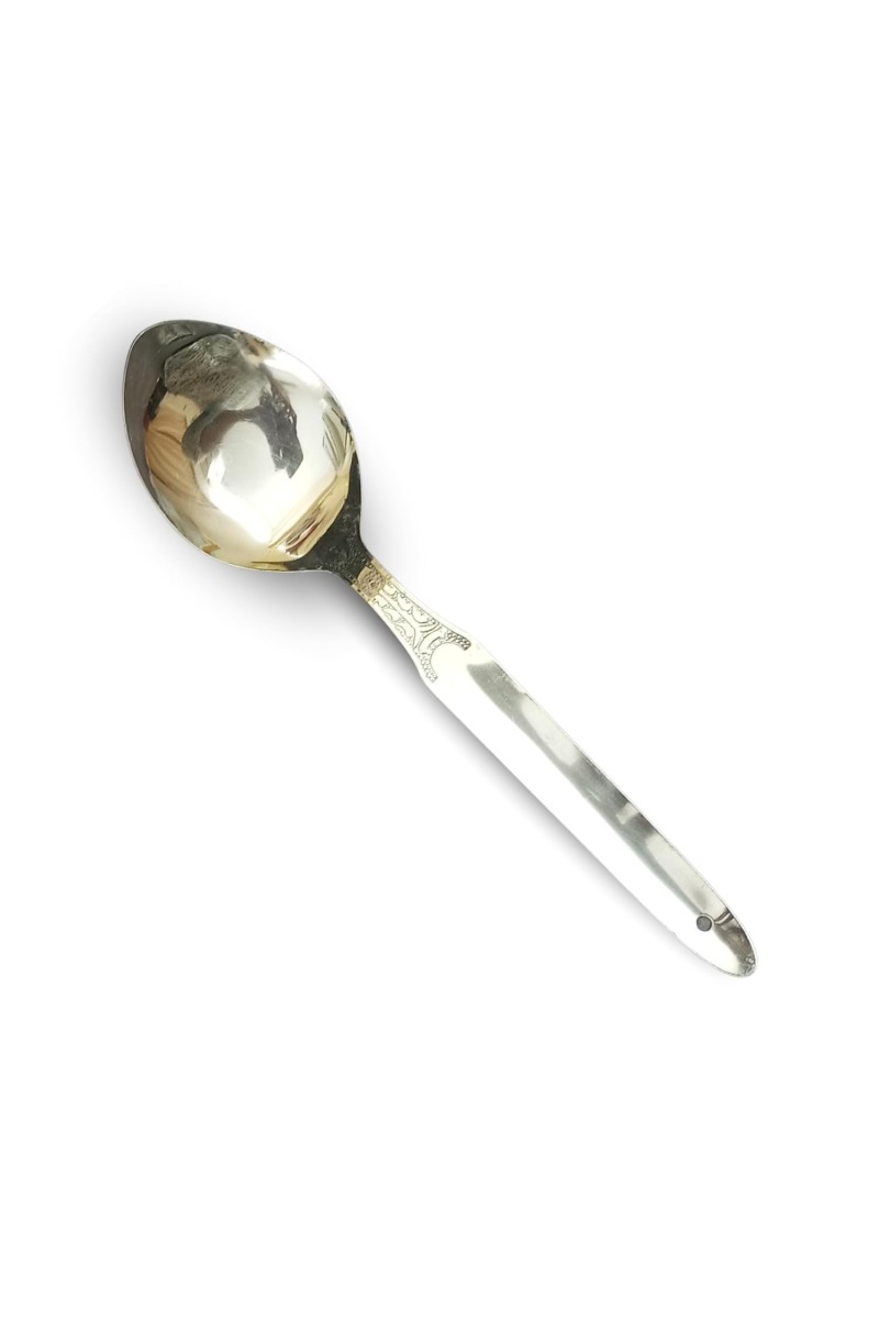 HiTechMart 10.5-Inch Stainless Steel Serving Spoon &ndash; Heavy-Duty Large Spoon for Cooking, Mixing & Serving &ndash; 2.5-Inch Wide Bowl &ndash; Elegant Design with Sturdy Handle &ndash; Ideal for Kitchen & Dining Use