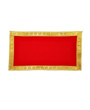 Velvet Pooja Cloth | Bhakti Lehar, Plain Altar Cloth for God Idols, Home Mandir, Temple and Pooja Ghar (13X7)