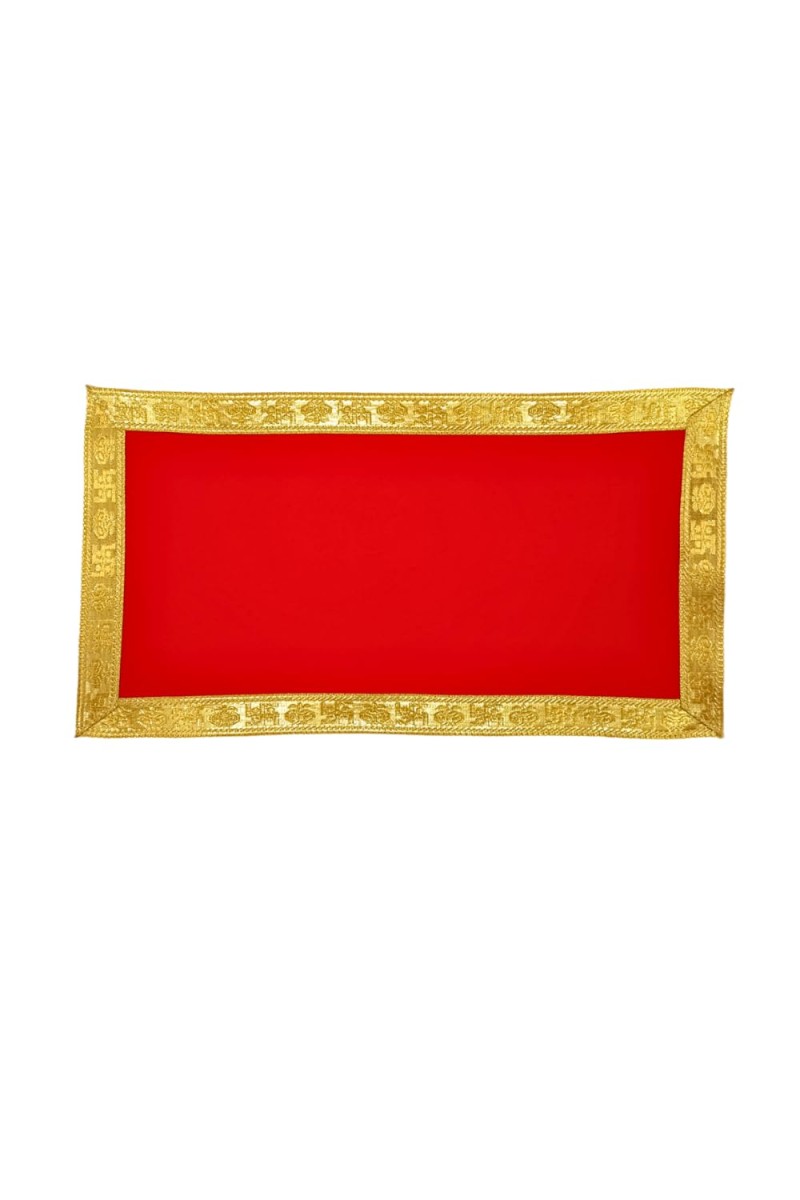 Velvet Pooja Cloth | Bhakti Lehar, Plain Altar Cloth for God Idols, Home Mandir, Temple and Pooja Ghar (13X7)