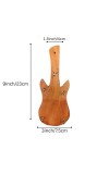 Wooden Guitar Shape Wall Key Holder with 5 Metal Hooks Set of 2 | Decorative Key Stand for Home, Office & Gift Use