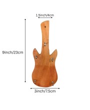 Guitar-Shaped Wooden Wall Hook Rack – Rustic Decorative Key Holder with 5 Metal Hooks – Home Décor for Bedroom.