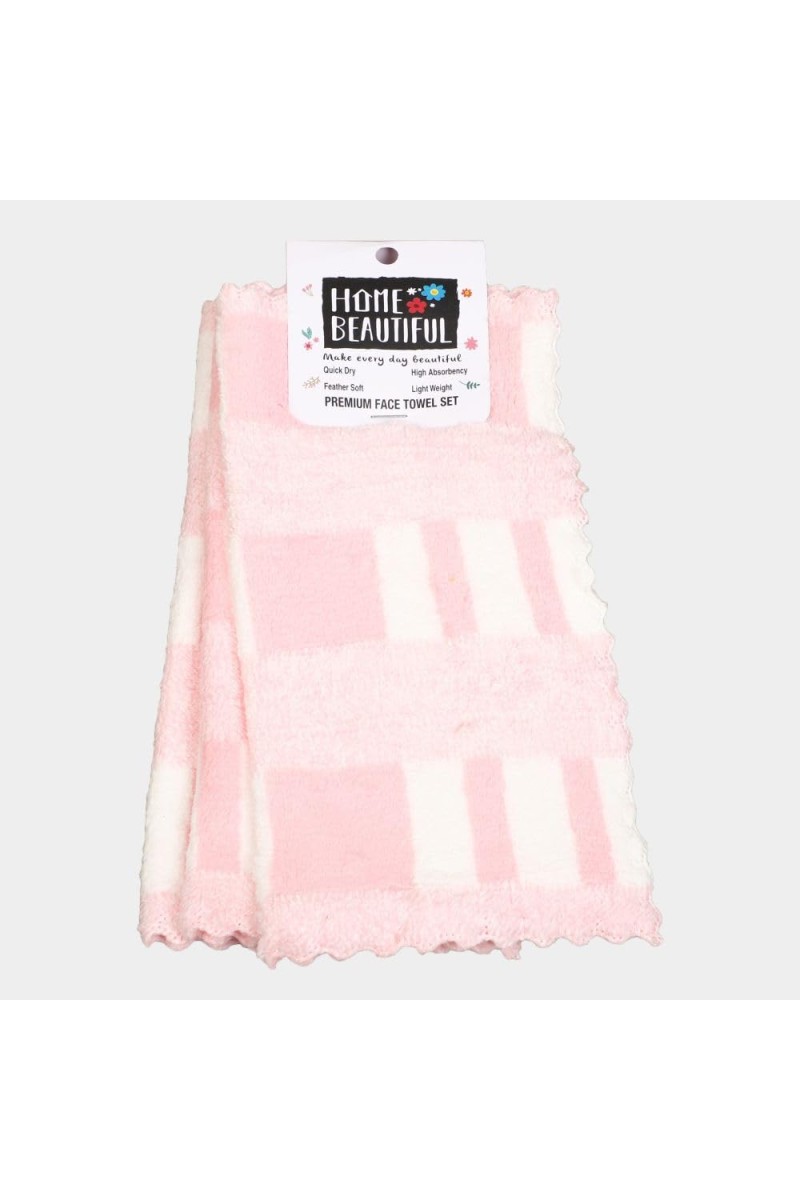 Home Beautiful 330 GSM Pink Microfiber Face Towel - (M3288)