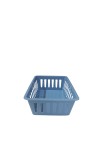 Basic Square Mini Bin Storage Trays, Small Organizing Bins, Plastic Storage Containers, Stackable Storage Bins, Home Office Organization, Multi-Purpose Storage Trays 3PK (Blue)