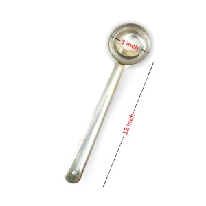 HiTechMart 12-Inch Stainless Steel Ladle – Heavy-Duty Large Spoon for Cooking, Soup, Sauce, and Serving – Durable & Rust-Resistant with Long Handle for Easy Grip – 3-Inch Wide Bowl
