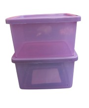 Combo of Stackable Plastic Storage Containers with Lids – BPA-Free, Clear Bins for Home, Kitchen, Pantry, or Office Organization – Durable & Space-Saving Design (Set of 2)