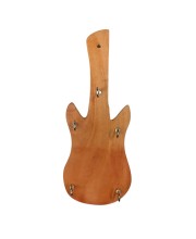 Guitar-Shaped Wooden Wall Hook Rack – Rustic Decorative Key Holder with 5 Metal Hooks – Home Décor for Bedroom.
