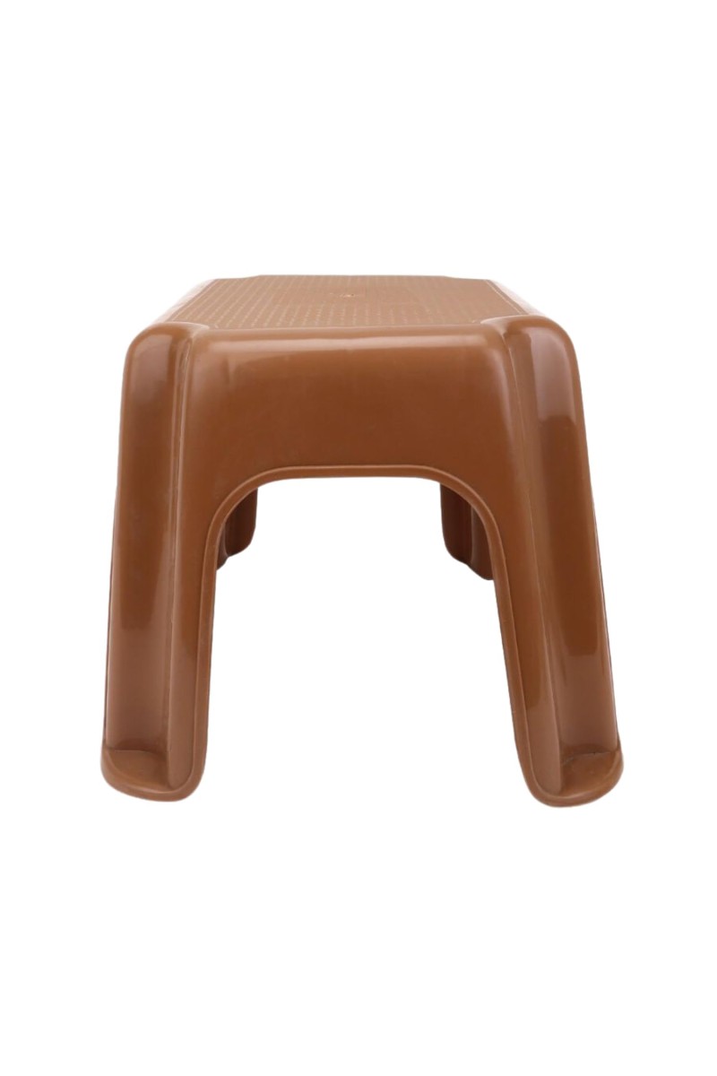 Durable Plastic Bath Stool | Multipurpose Lightweight Bathroom Stool for Daily Use | Strong Anti-Slip Stool for Home Kitchen Bathroom | Brown Color