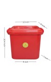 HiTechMart Red Plastic Storage Container with Lid – Durable, Multipurpose, Airtight & Stackable Bin for Home, Office, and Kitchen Organization
