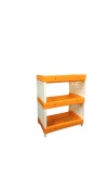 Plastic Multipurpose Storage Rack Self, Durable, Space-Saving, Adjustable, Versatile, Organizer (Orange)