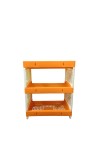 Plastic Multipurpose Storage Rack Self, Durable, Space-Saving, Adjustable, Versatile, Organizer (Orange)