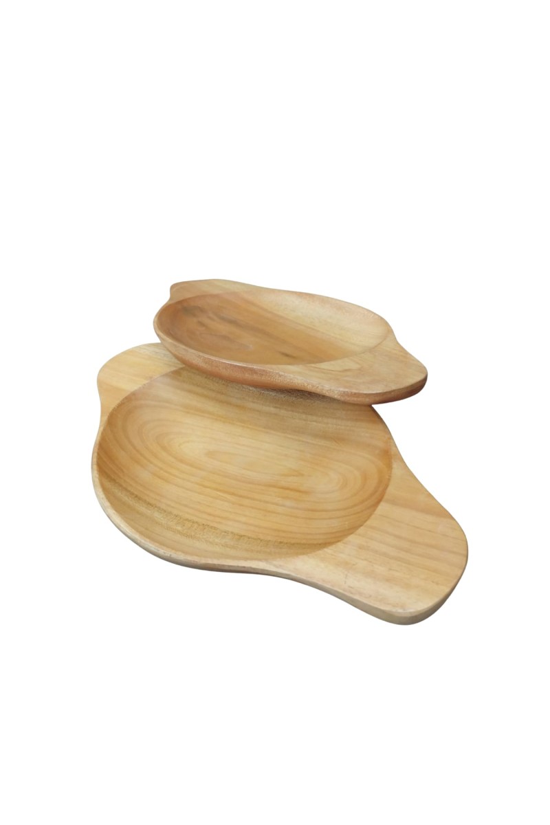 Snack Tray, Premium Handcrafted Wooden Snacks Tray – 25x16 cm – Rustic Acacia Wood Serving Platter by Hitech Manufacturer