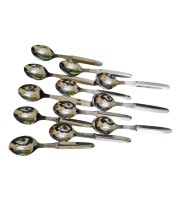 Hitech Stainless Steel Dinning, Luxury Dinner Spoons, Table Spoon Set of 12, Length 7 inch, Dazzle Design