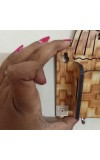 Handcrafted Wooden Key Holder for Wall | Decorative Key Stand with Hooks for Home & Office | Stylish Key Hanger Organizer (Wood Finish) (Light Brown)